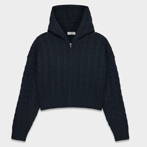 sunday best ♡ wool octavia aritzia chunky hooded zip sweater blue xl eco